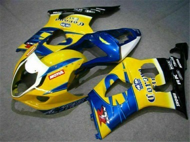 Billigste Suzuki GSXR 1000 Motorrad Verkleidung 2003-2004 - Gelb Blau Weiss Rot Corona Motul