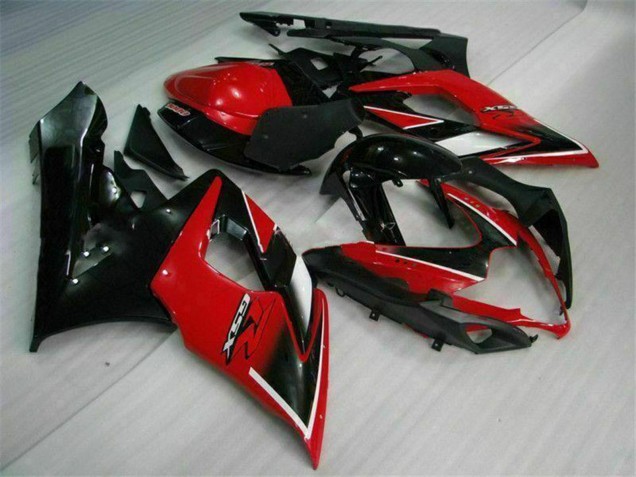 Billigste Suzuki GSXR 1000 Motorrad Verkleidung 2005-2006 - Rot Glanzendes Schwarz Matt Schwarz