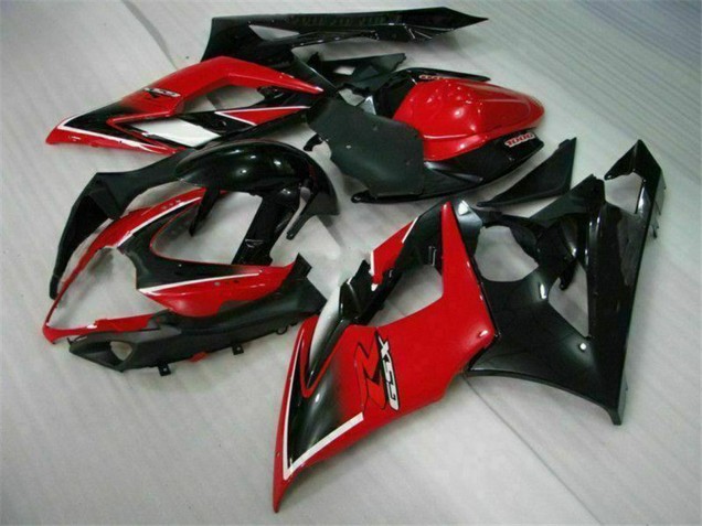Billigste Suzuki GSXR 1000 Motorrad Verkleidung 2005-2006 - Rot Glanzendes Schwarz Matt Schwarz