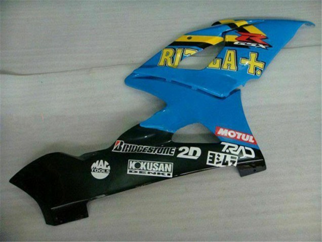 Billigste Suzuki GSXR 1000 Motorrad Verkleidung 2005-2006 - Blau Gold Schwarz Rizla