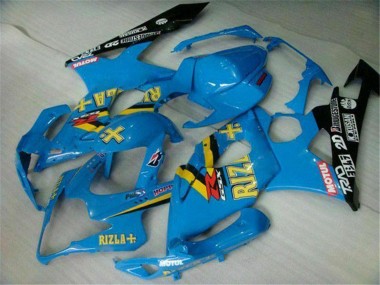 Billigste Suzuki GSXR 1000 Motorrad Verkleidung 2005-2006 - Blau Gold Schwarz Rizla