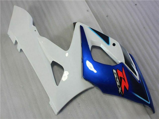 Billigste Suzuki GSXR 1000 Motorrad Verkleidung Kit 2005-2006 - Weiss Blau Glanzendes Schwarz