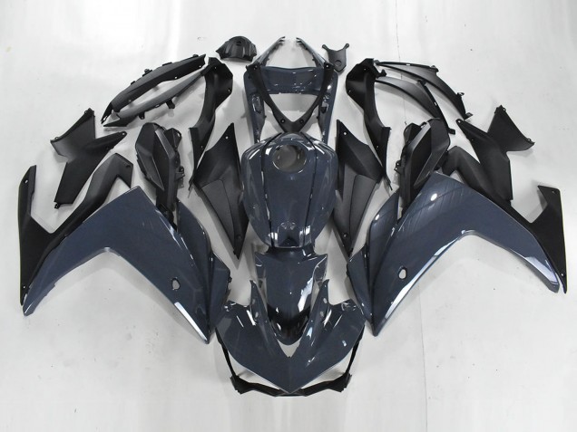 Billigste Yamaha YZF R3/R25 Motorrad Verkleidung 2015-2018 - Dunkel Grau Matt Schwarz