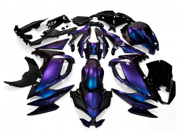 Billigste Kawasaki Ninja 650 EX650 Motorrad Verkleidung 2020-2025 - Chameleon Blau Lila