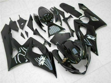 Billigste Suzuki GSXR 1000 Motorrad Verkleidung 2005-2006 - Glanzendes Schwarz