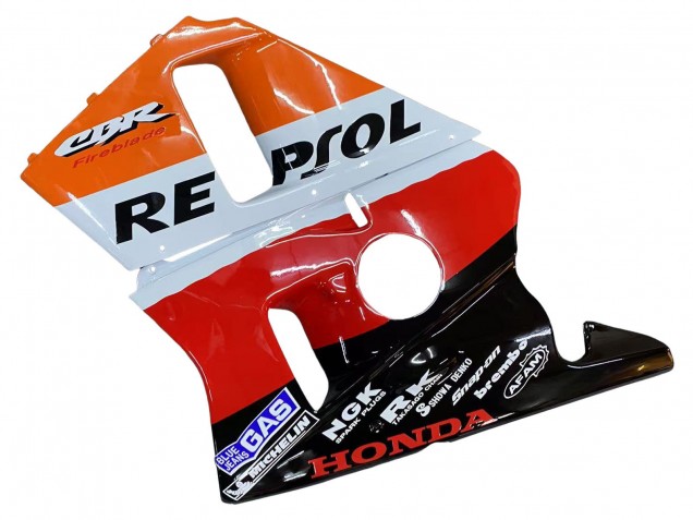 Billigste Honda CBR400RR NC23 Motorrad Verkleidung 1987-1989 - Orange Weiss Rot Glanzendes Schwarz Repsol HRC