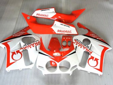 Billigste Honda CBR400RR NC23 Motorrad Verkleidung 1987-1989 - Orange Weiss Pramac