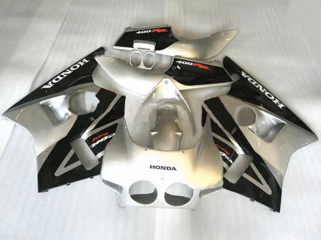Billigste Honda CBR400RR NC23 Motorrad Verkleidung 1987-1989 - Silber Schwarz