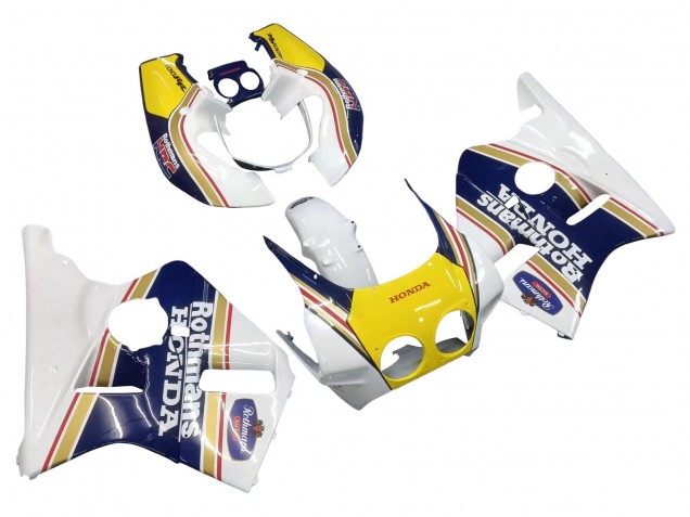 Billigste Honda CBR400RR NC23 Motorrad Verkleidung 1987-1989 - Weiss Gelb Blau Rothmans