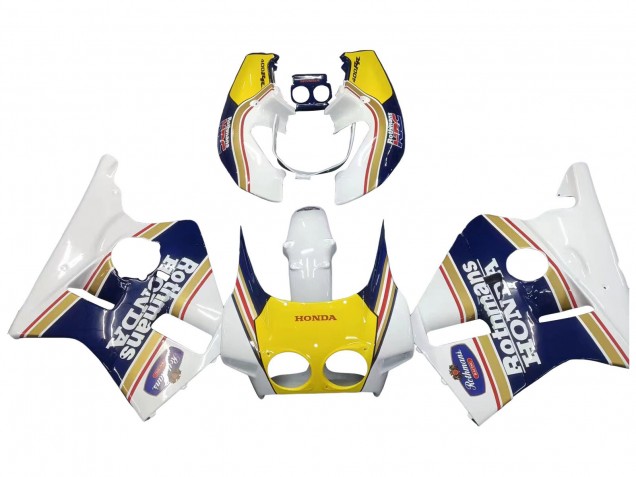 Billigste Honda CBR400RR NC23 Motorrad Verkleidung 1987-1989 - Weiss Gelb Blau Rothmans