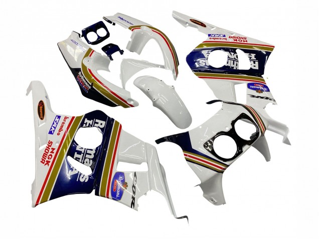 Billigste Honda CBR400RR NC29 Motorrad Verkleidung 1990-1999 - Weiss Gold Rot Dunkel Blau Rothmans