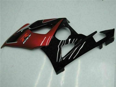 Billigste Suzuki GSXR 1000 Motorrad Verkleidung 2005-2006 - Rot Silber Glanzendes Schwarz
