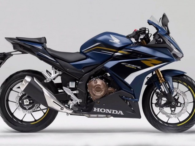Billigste Honda CBR400R Motorrad Verkleidung 2022 - Dunkel Blau Matt Schwarz