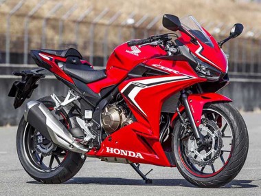 Billigste Honda CBR400R Motorrad Verkleidung 2022 - Rot Weiss Glanzendes Schwarz Streifen