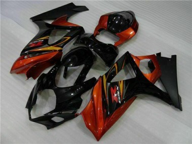 Billigste Suzuki GSXR 1000 Motorrad Verkleidung 2007-2008 - Schwarz Orange