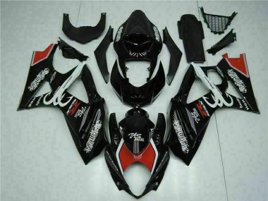 Billigste Suzuki GSXR 1000 Motorrad Verkleidung 2007-2008 - Glanzendes Schwarz Rot Weiss