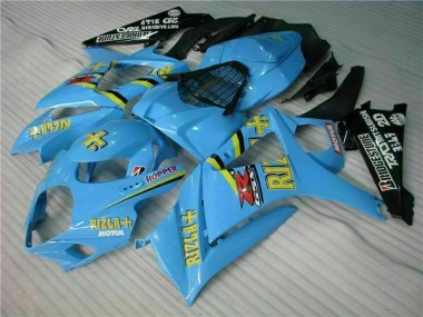 Billigste Suzuki GSXR 1000 Motorrad Verkleidung Kit 2007-2008 - Blau Gold Schwarz Rizla