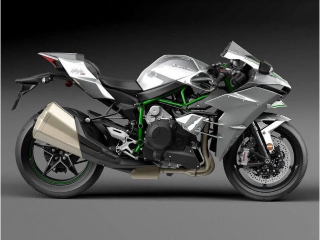 Billigste Kawasaki Ninja H2 Motorrad Verkleidung 2015-2022 - Silber