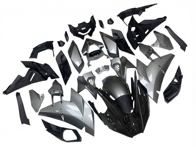 Billigste Kawasaki Ninja H2 Motorrad Verkleidung 2015-2022 - Silber Schwarz Carbonfaser