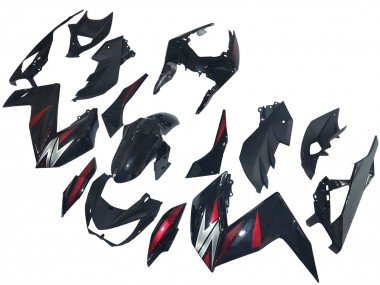 Billigste Kawasaki Z250/Z300 Motorrad Verkleidung 2015-2016 - Glanzendes Schwarz Rot Silber