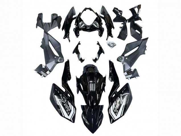 Billigste Kawasaki Z400 Motorrad Verkleidung 2018-2024 - Glanzendes Schwarz