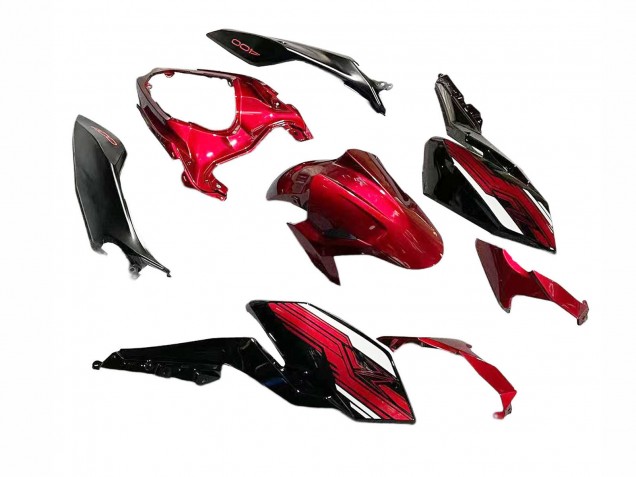 Billigste Kawasaki Z400 Motorrad Verkleidung 2018-2024 - Bonbon Rot Glanzendes Schwarz