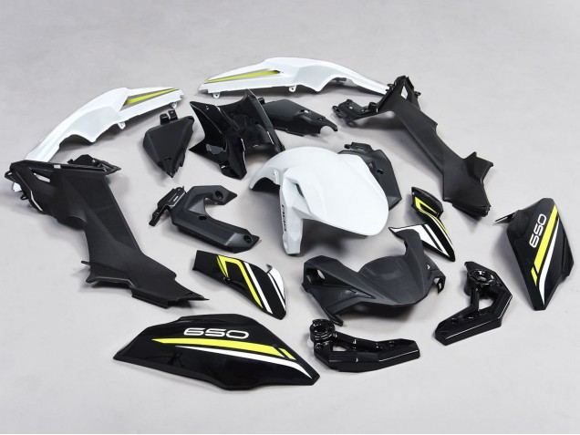 Billigste Kawasaki Ninja Z650 Motorrad Verkleidung 2017-2019 - Schwarz Weiss Gelb