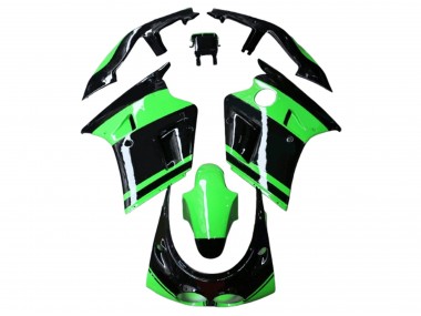Billigste Kawasaki ZXR250 Motorrad Verkleidung 1989-1990 - Grun Glanzendes Schwarz