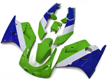 Billigste Kawasaki ZXR250 Motorrad Verkleidung 1989-1990 - Grun Weiss Blau