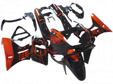 Billigste Kawasaki ZZR600 Motorrad Verkleidung 1998-2003 - Glanzendes Schwarz Rot Corona Extra
