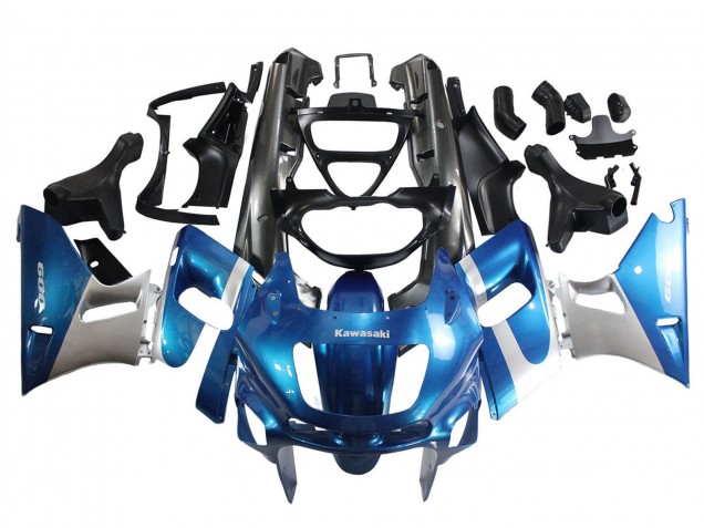 Billigste Kawasaki ZZR400 Motorrad Verkleidung 1993-2007 - Blau Silber Schwarz