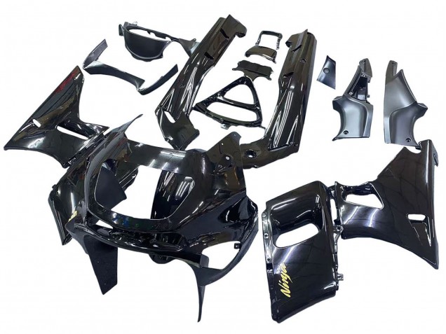 Billigste Kawasaki ZZR600 Motorrad Verkleidung 1998-2003 - Glanzendes Schwarz Gold Ninja