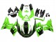 Billigste Kawasaki ZZR400 Motorrad Verkleidung 1993-2007 - Grun Glanzendes Schwarz Flamme