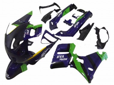 Billigste Kawasaki ZZR600 Motorrad Verkleidung 1998-2003 - Grun Dunkel Blau Lila Trick Star EVA Rennen