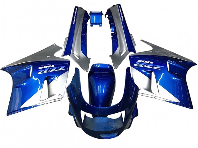 Billigste Kawasaki ZZR1100 Motorrad Verkleidung 1990-1992 - Blau Weiss Grau