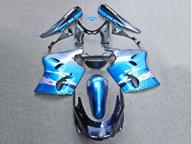 Billigste Kawasaki ZZR1100 Motorrad Verkleidung 1993-2003 - Glanzendes Blau Grau