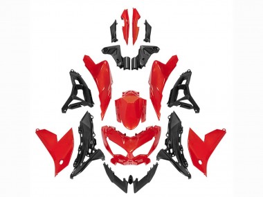 Billigste Kawasaki Versys 650 Motorrad Verkleidung 2022-2025 - Rot Schwarz