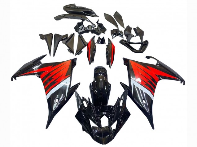 Billigste Yamaha FZ6R Motorrad Verkleidung 2009-2015 - Schwarz Rot Weiss