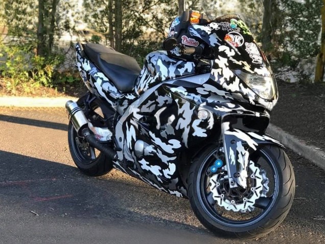 Billigste Yamaha YZF600R Thundercat Motorrad Verkleidung 1996-2007 - Schwarz Weiss Grau Camouflage