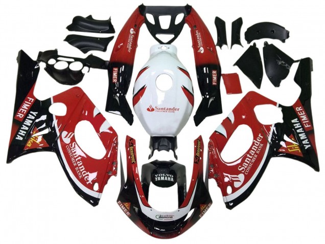Billigste Yamaha YZF600R Thundercat Motorrad Verkleidung 1996-2007 - Glanzendes Schwarz Rot Weiss Volvo Fimer Santunder