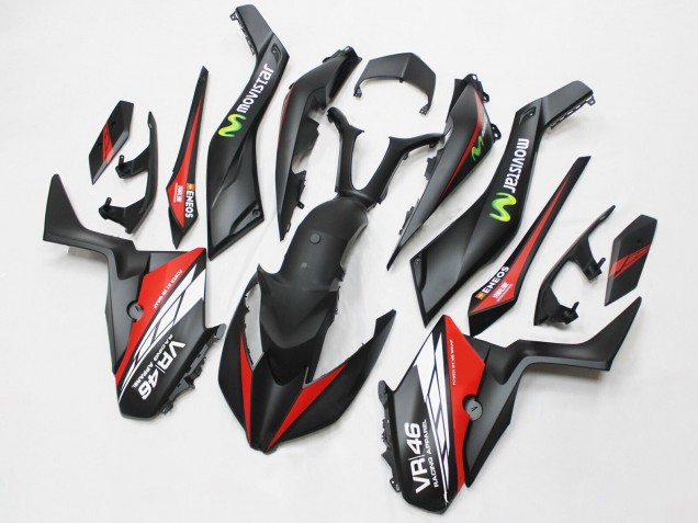 Billigste Yamaha XMAX300 Motorrad Verkleidung 2017-2021 - Matt Schwarz Rot MoviStar ENEOS 46