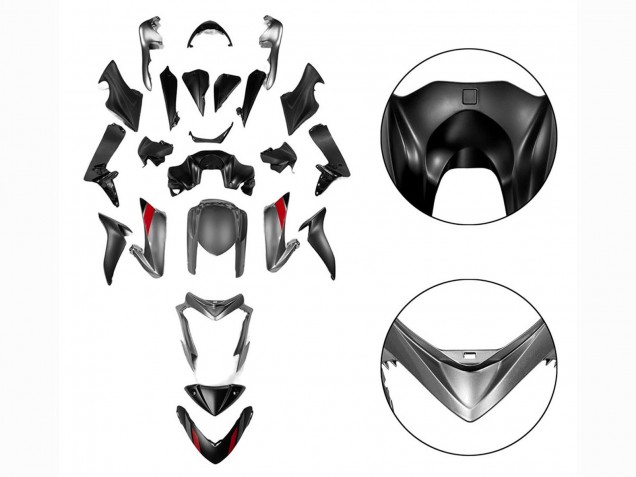 Billigste Suzuki GSX-S 1000 Motorrad Verkleidung 2015-2020 - Schwarz Grau