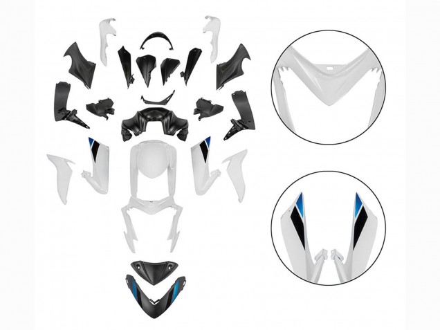 Billigste Suzuki GSX-S 1000 Motorrad Verkleidung 2015-2020 - Schwarz Weiss