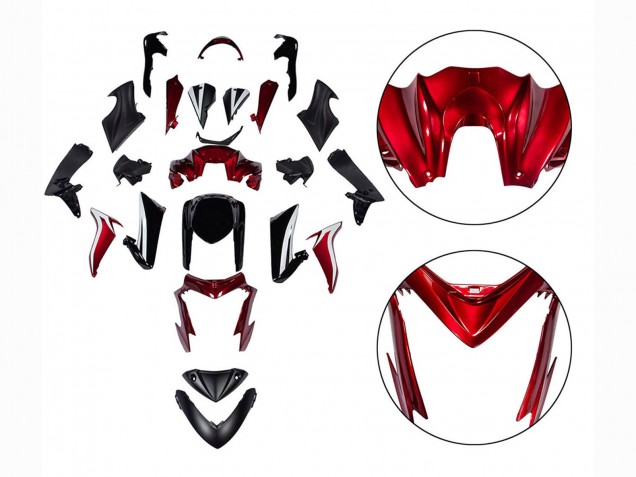Billigste Suzuki GSX-S 1000 Motorrad Verkleidung 2015-2020 - Schwarz Rot