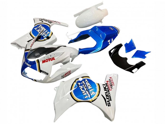 Billigste Suzuki SV650 Motorrad Verkleidung 2003-2013 - Weiss Blau Lucky Strike Motul