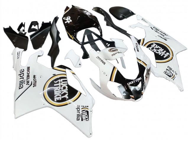 Billigste Aprilia RSV1000 Motorrad Verkleidung 2003-2006 - Weiss Schwarz Lucky Strike Motul Michelin