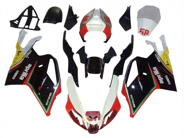 Billigste Aprilia RSV1000 Motorrad Verkleidung 2003-2006 - Weiss Schwarz Rot Gelb 58