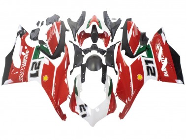 Billigste Ducati Panigale V2 Motorrad Verkleidung 2020-2024 - Weiss Rot Grun Matt Schwarz Corse 21