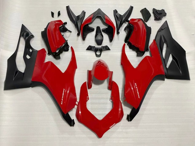 Billigste Ducati Panigale V2 Motorrad Verkleidung 2020-2024 - Rot Matt Schwarz