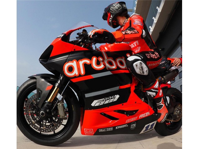 Billigste Ducati Panigale V4 V4S Motorrad Verkleidung 2018-2019 - Rot Glanzendes Schwarz Aruba 11
